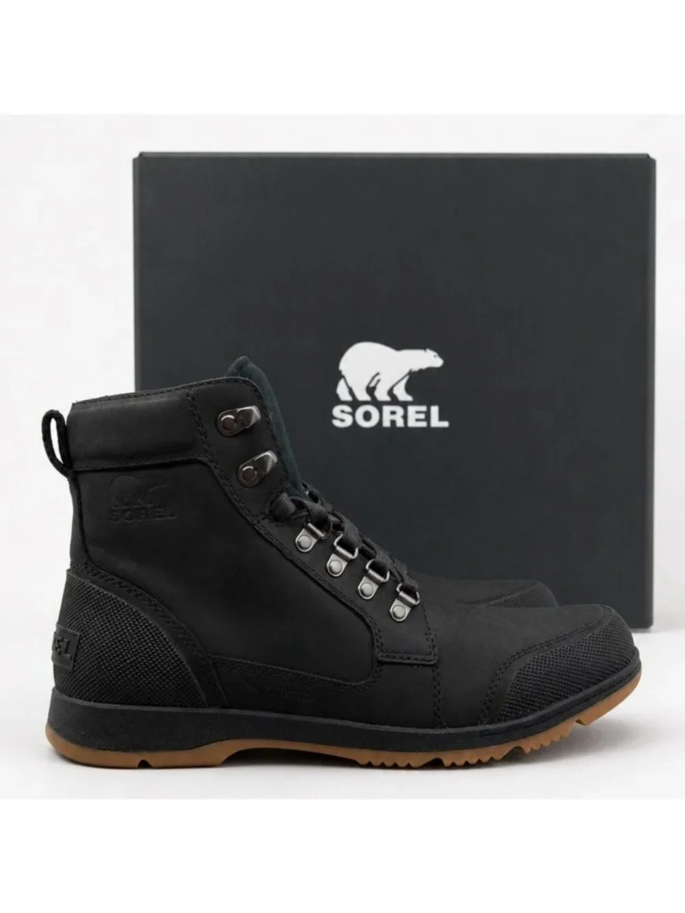 SOREL Ankeny II Mid WP Insulated Mens 10 Tobacco Black Waterproof Boots
